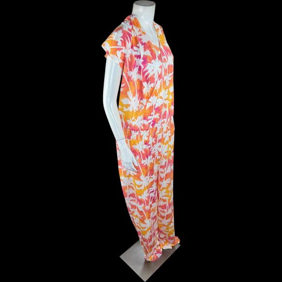 Candace Cameron Bure Sunkissed Regular Jumpsuit Apricot Palm 3X NWOT Stretch - Picture 2 of 14